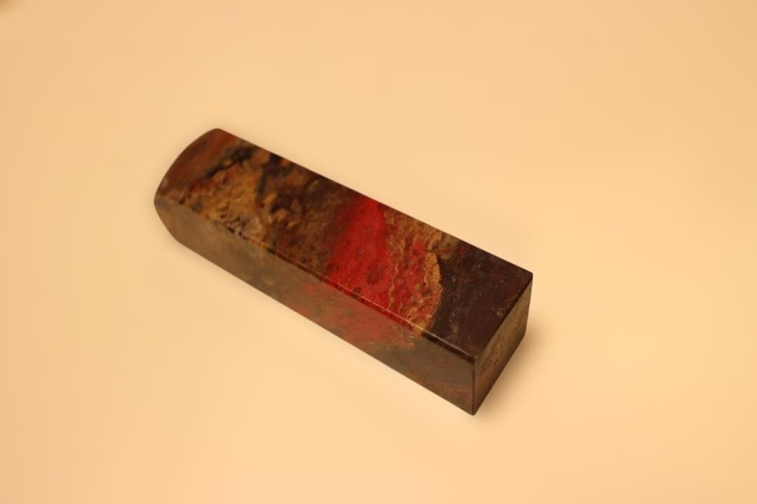 石製長方形オブジェ 鶏血石 方印材 印章