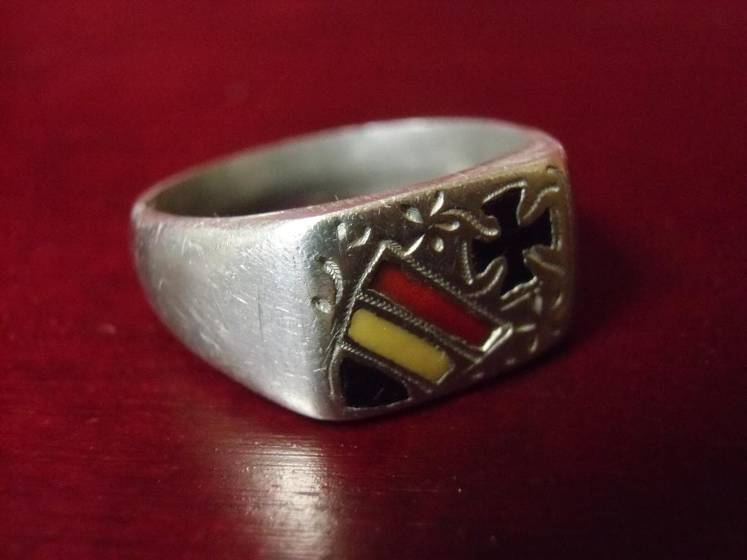 Ｗ帝政ドイツ/オーストリア軍＊アルミ製＊鉄十字リング＊１３号（実物）