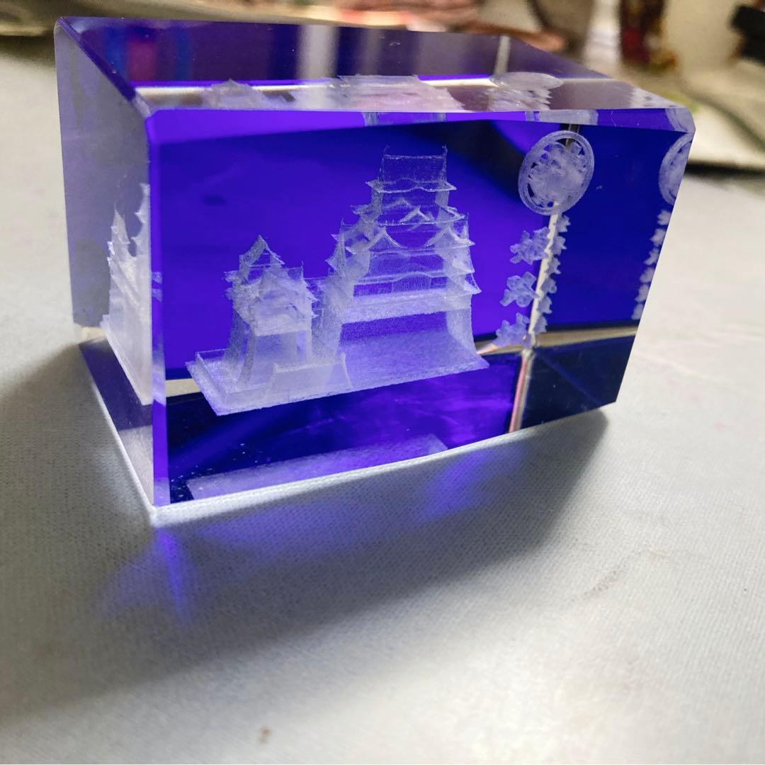 3D 光る クリスタルガラス 置物 姫路城 - メルカリ