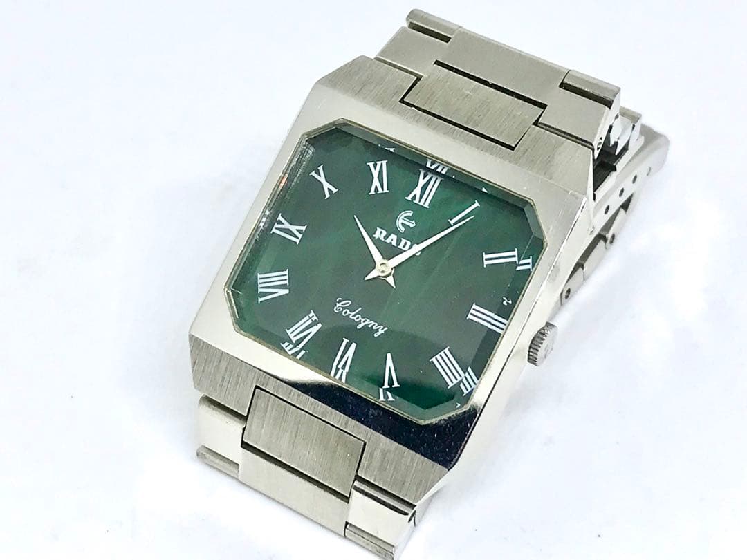 ビンテージ・ラドー・コロニー・スクエア・手巻き・グリーン文字盤