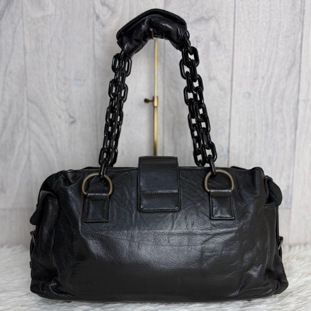 希少♡チャンキーチェーン♡LIMI feu リミフゥ レザー ショルダーバッグ