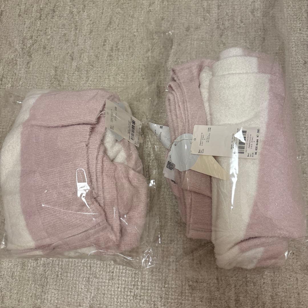 【新品タグ付】スムーズィ２ボーダーパーカ＆ロングパンツセット【ピンク】