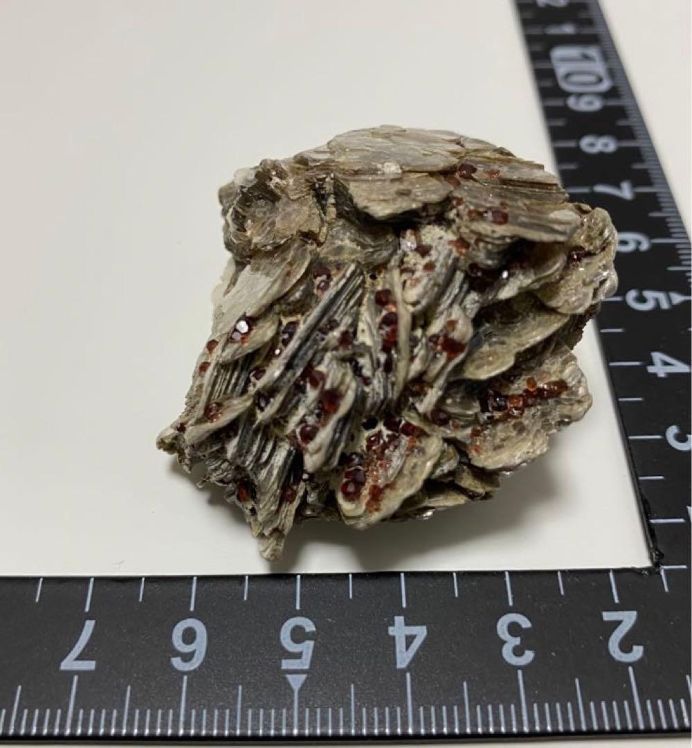 パキスタン産 白雲母上の満礬柘榴石 モスコバイト スペサルティン 外