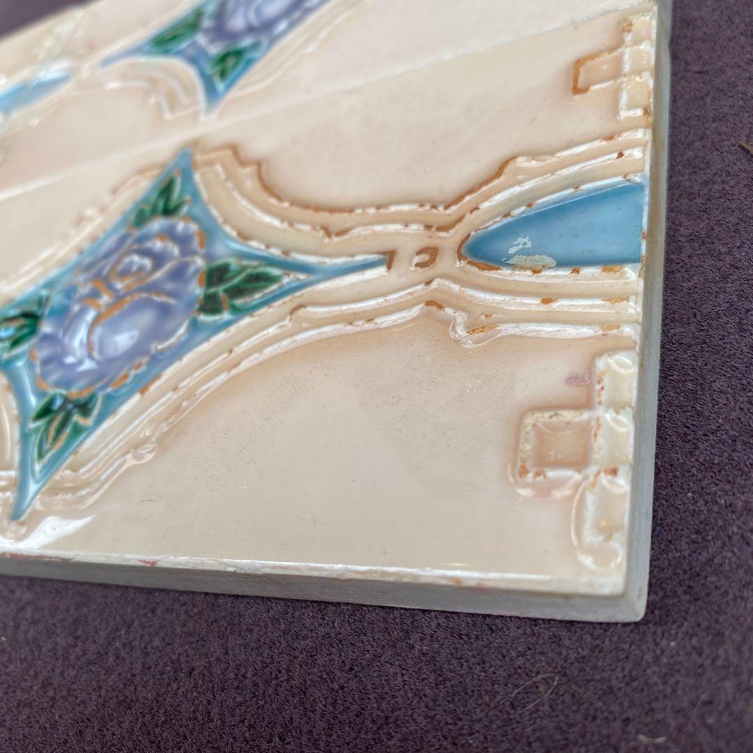 ハンドメイド日本製アンティークマジョリカタイル⑩A4枚セット