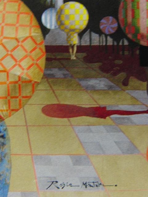 松樹路人、郡市空間（パラソルの点在）、希少な額装用画集より、新品高級額装付