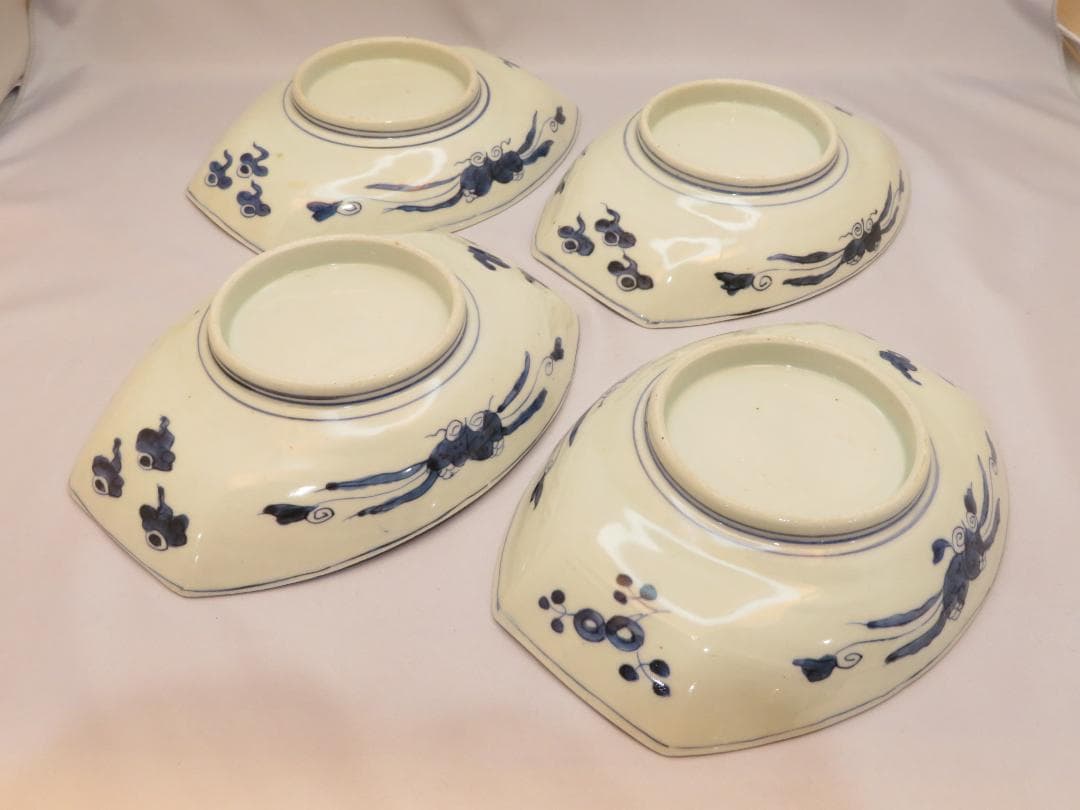 3275 古美術＜値下げ交渉大歓迎＞古伊万里 舟皿 4枚