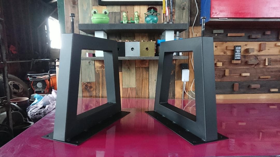 マットでアイアンな極太鉄脚♪ 台形型 2脚ver. リビング・ローテーブル マットでアイアンな極太鉄脚♪ 台形型 2脚ver. リビング・ローテーブル