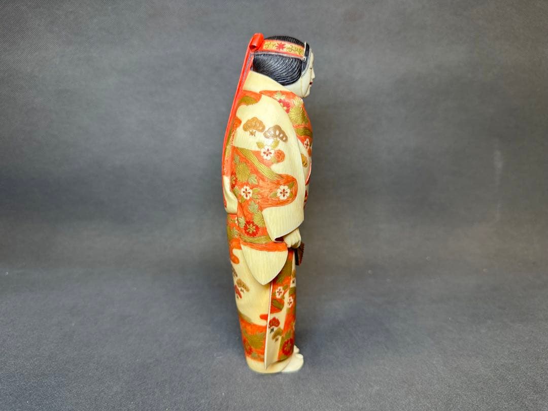 極上博多人形希少品置物仏像和彫天然素材アンティーク和彫置物