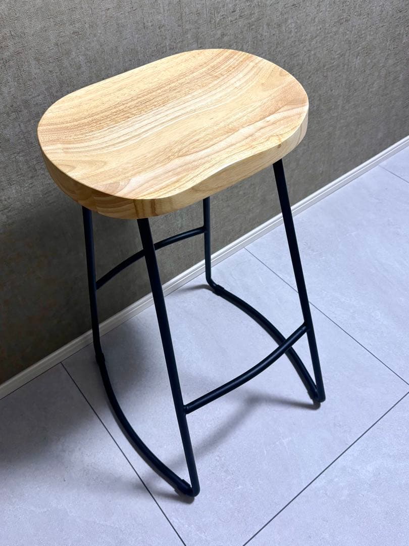 【新品未使用】kanademono 天然木 ハイスツール チェア