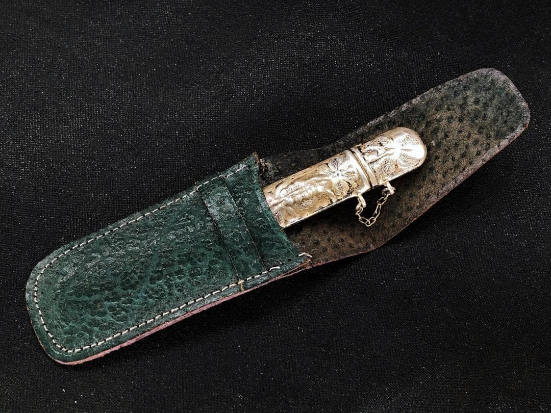 銀彫金 ニードルケース 】 英骨董 17世紀 シルバー925