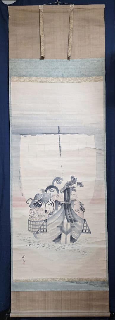 入舟宝船図】松村景文 1016 四条円山派 掛け軸 肉筆 正月 - メルカリ