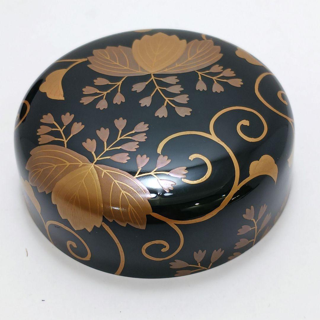 Y3030-7 茶道具 佐一郎作 金蒔絵 桐唐草蒔絵 中棗 共箱 YY