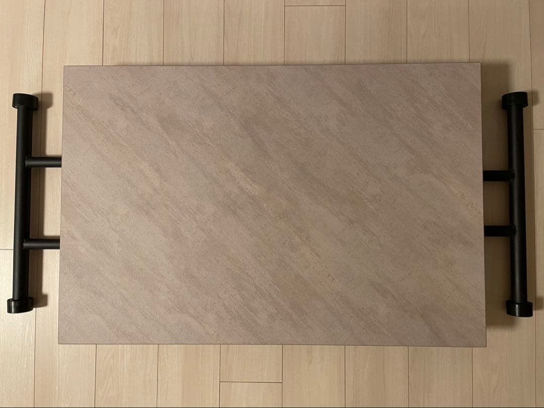 グレージュ　ダイニングテーブル　高さ調節可