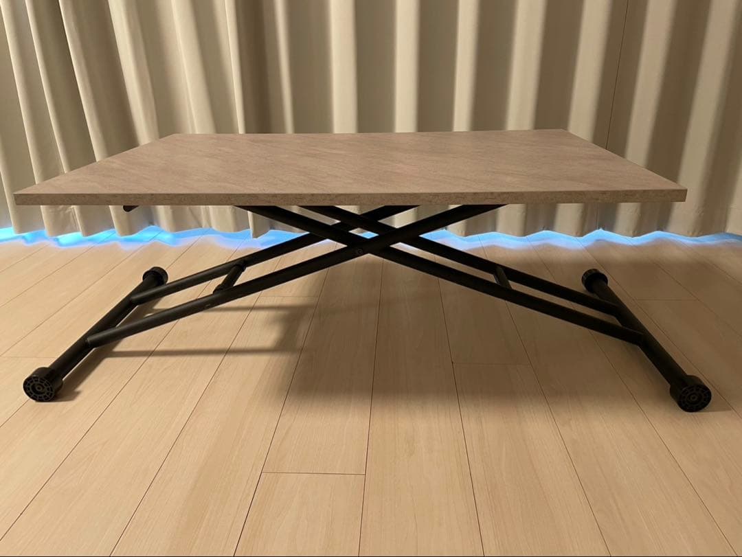 グレージュ　ダイニングテーブル　高さ調節可