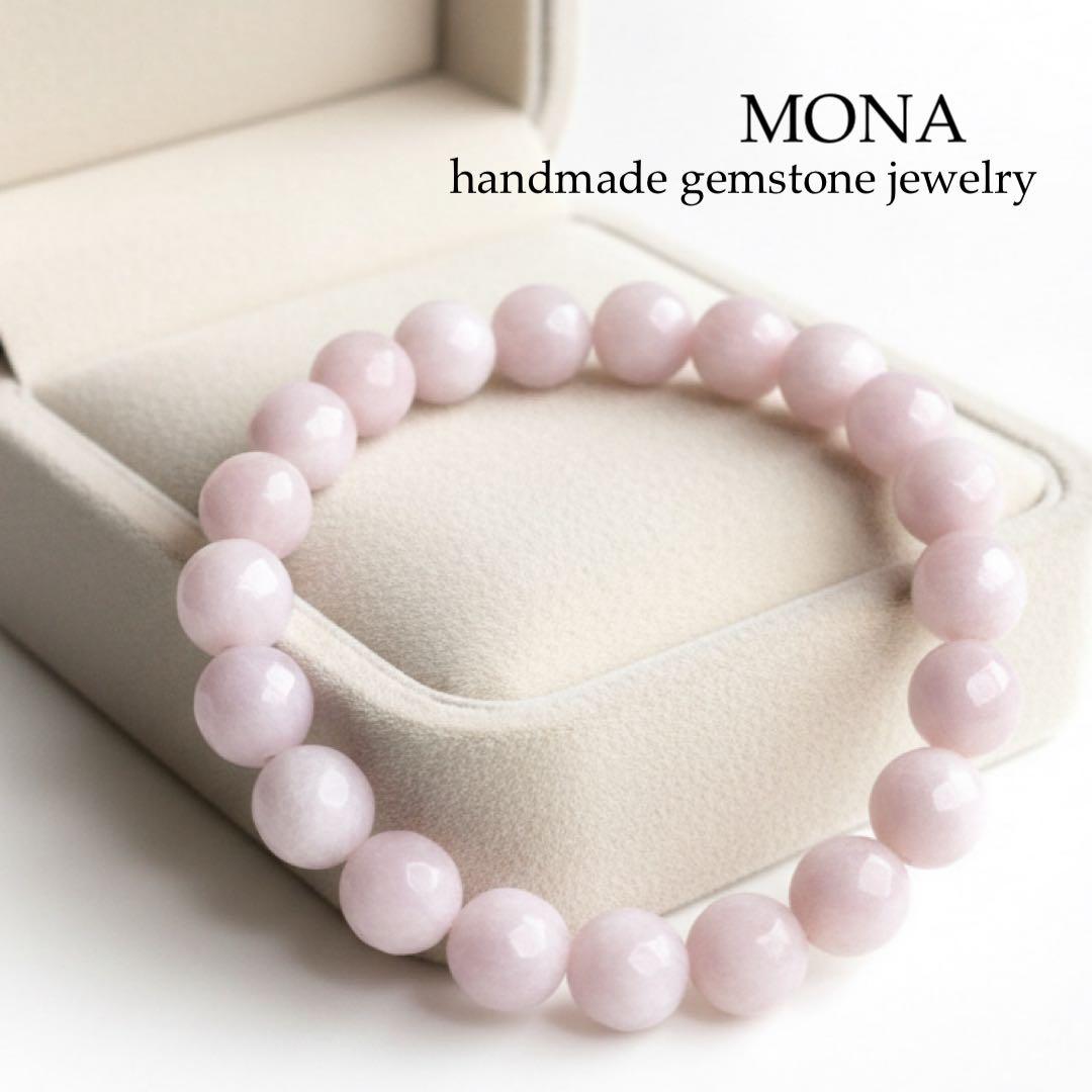 【もも】希少色薄桃翡翠の大粒枠留めネックレストップ