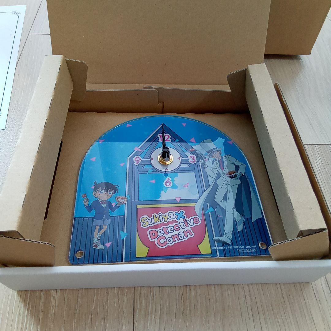 すき家 名探偵コナン 置時計 アクリルクロック レア 怪盗キッド 江戸川