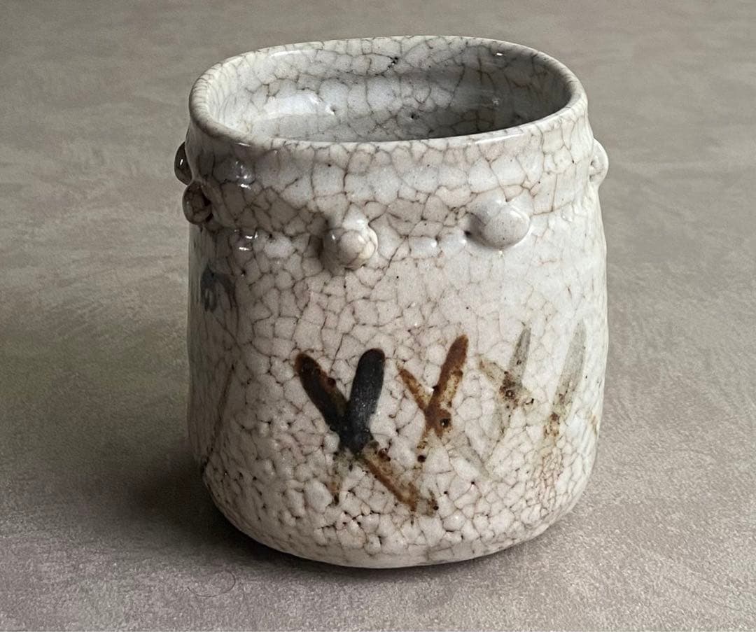 【絵志野筒向付】志野焼 織部焼 時代 特別出品 美濃古陶 美濃桃山陶 古志野