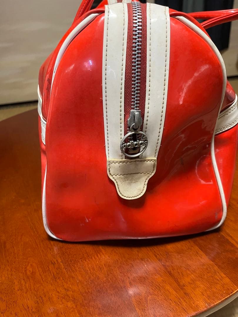 80〜90s 希少】adidasビンテージエナメルボストンバッグ 日本跡 兼松