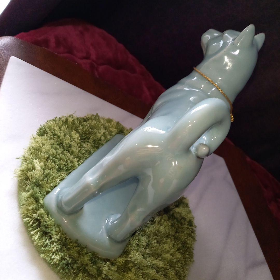 柴犬 土渕啓諭 清水焼 青磁 犬 置物 日本犬 陶器 オブジェ 京焼 - メルカリ