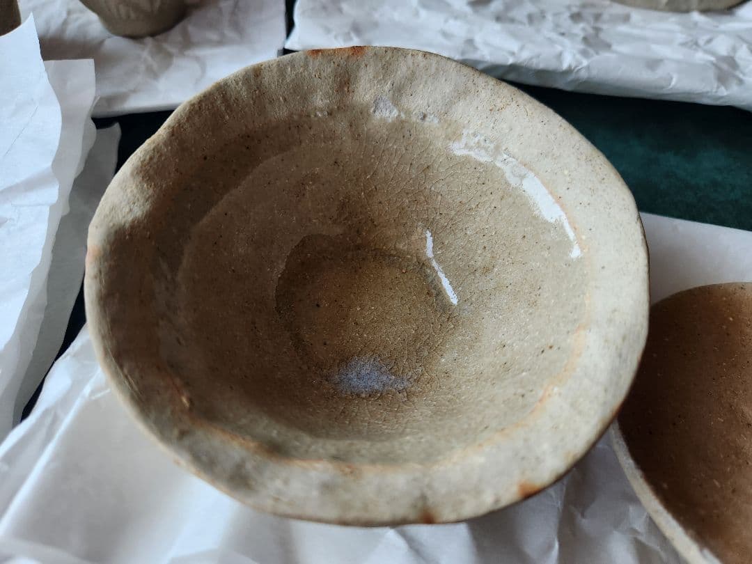 雪舟窯　宝瓶　茶器揃　煎茶器　福郷柳仙　石見焼　てびねり　蓮の茶器