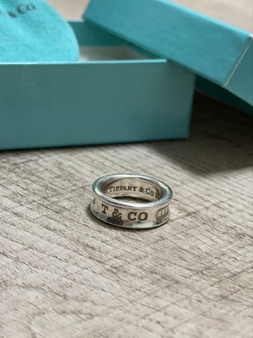 極美品 オールドティファニー ナロー リング 13号 1837 シルバー925