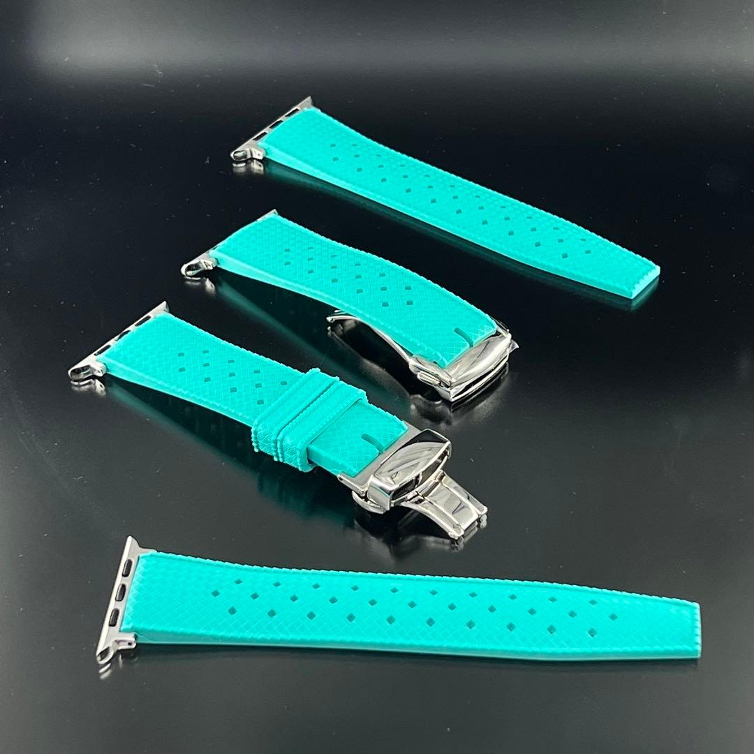 ティファニーブルー アップルウォッチ ラバー ベルト バンド Dバックル