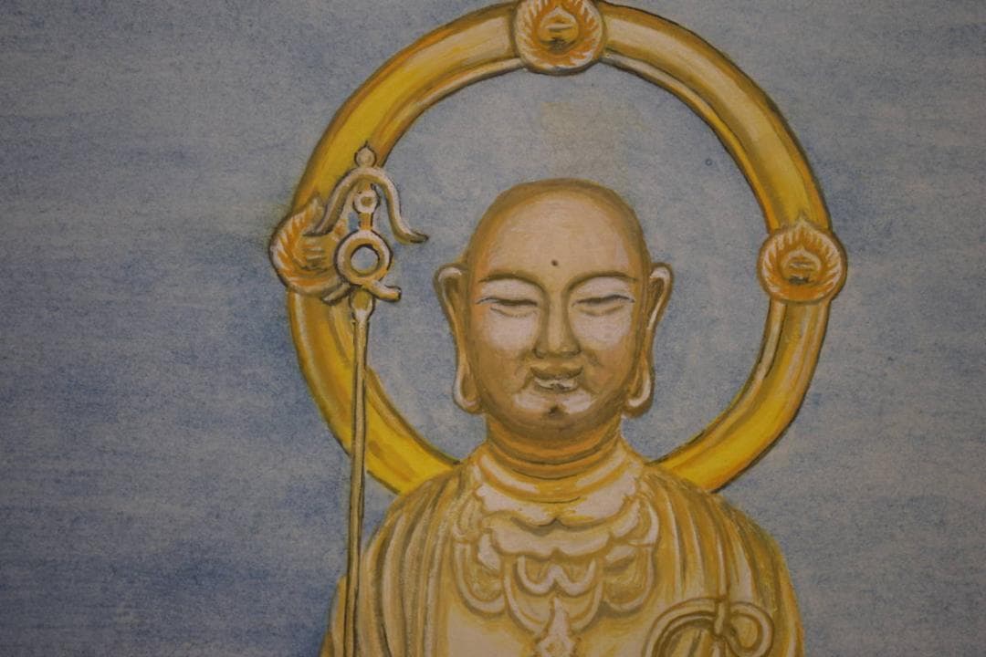 真作/真道/地蔵菩薩像図/桐共箱付/布袋屋掛軸HJ-296 真作/真道/地蔵菩薩像図/桐共箱付/布袋屋掛軸HJ-296 - メルカリ