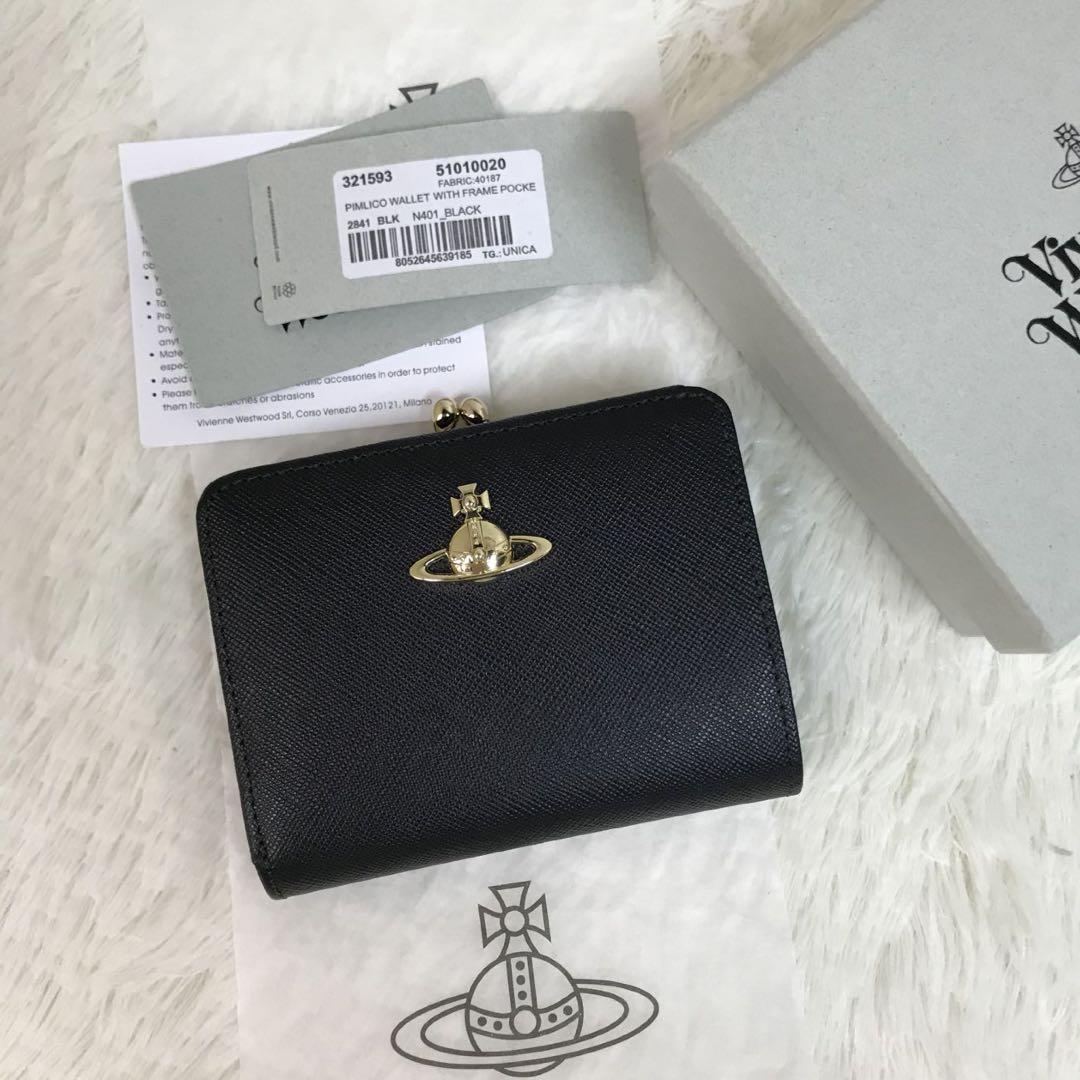 ヴィヴィアンウエストウッド二つ折り財布ブラック