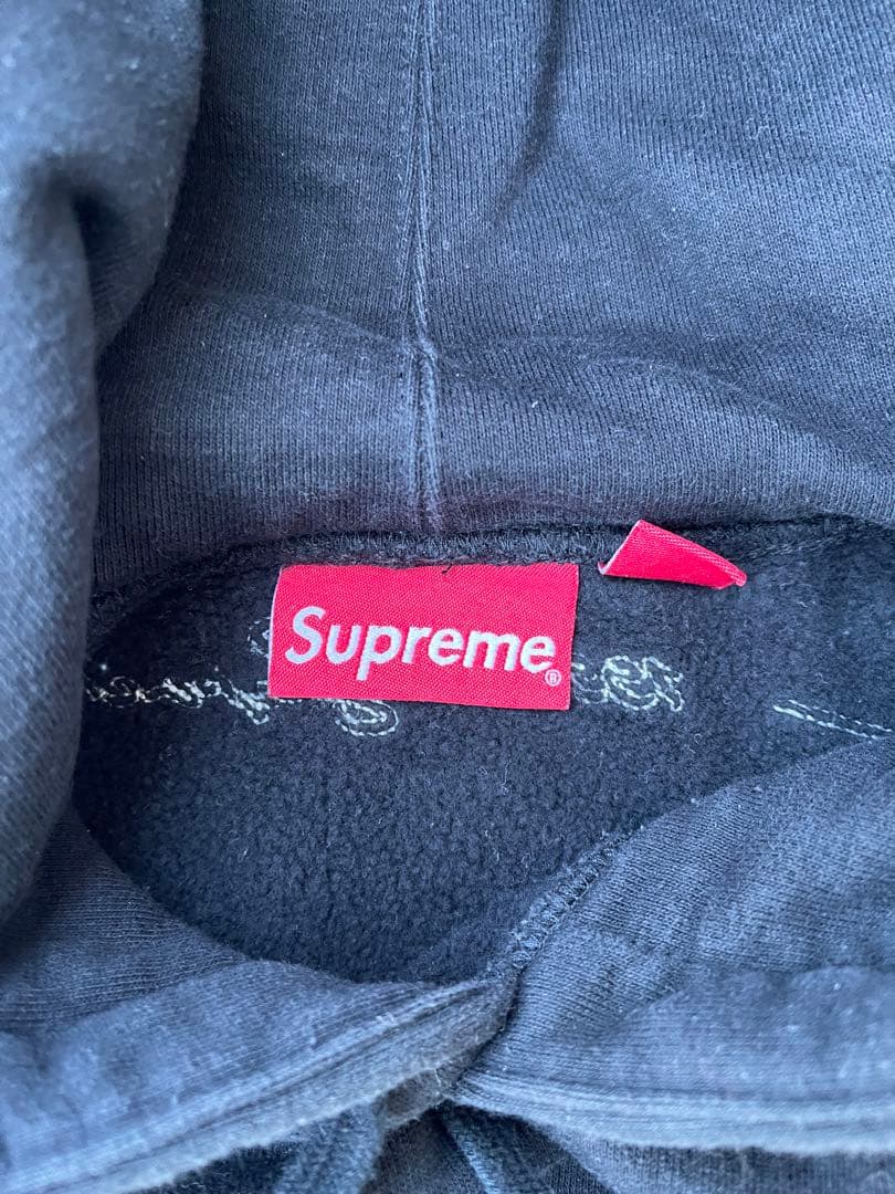 【専用】Supreme 筆記体ロゴ 総柄フーディー ブラック XL