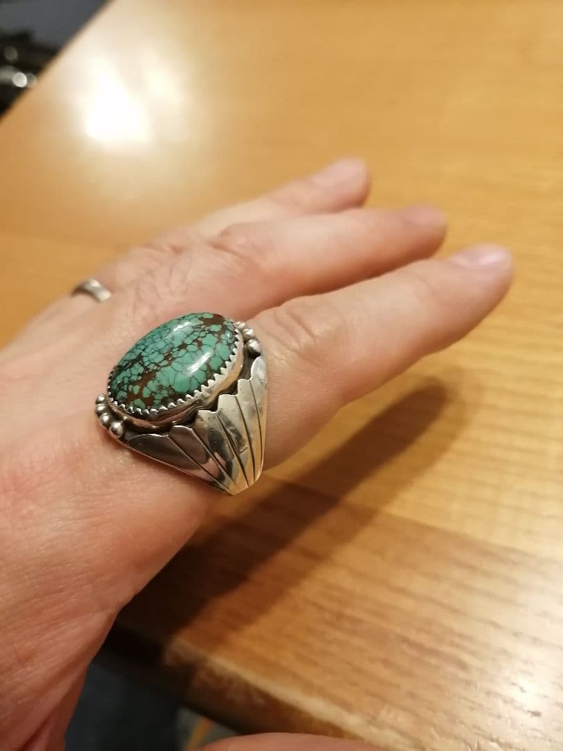 ナバホ　超絶スパイダーウェブターコイズリング！！