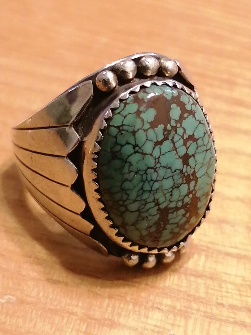 ナバホ　超絶スパイダーウェブターコイズリング！！