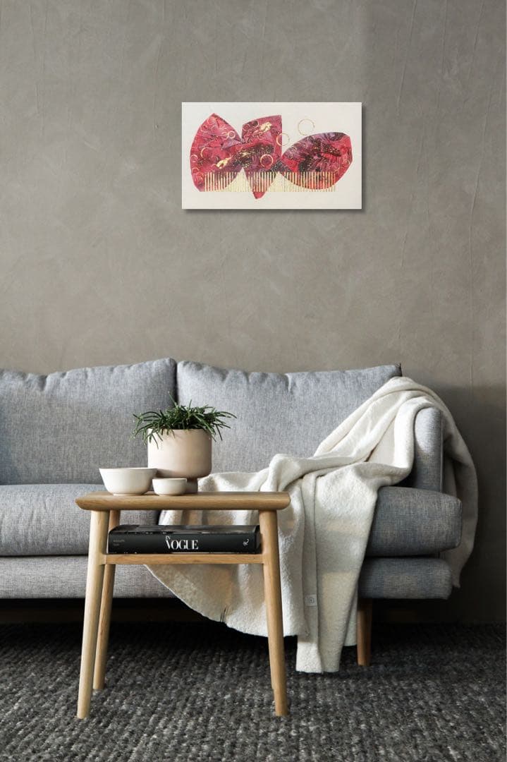 絵画 油絵 原画 一点物 抽象画 現代アート 北欧 赤 金 スタイリッシュ M8