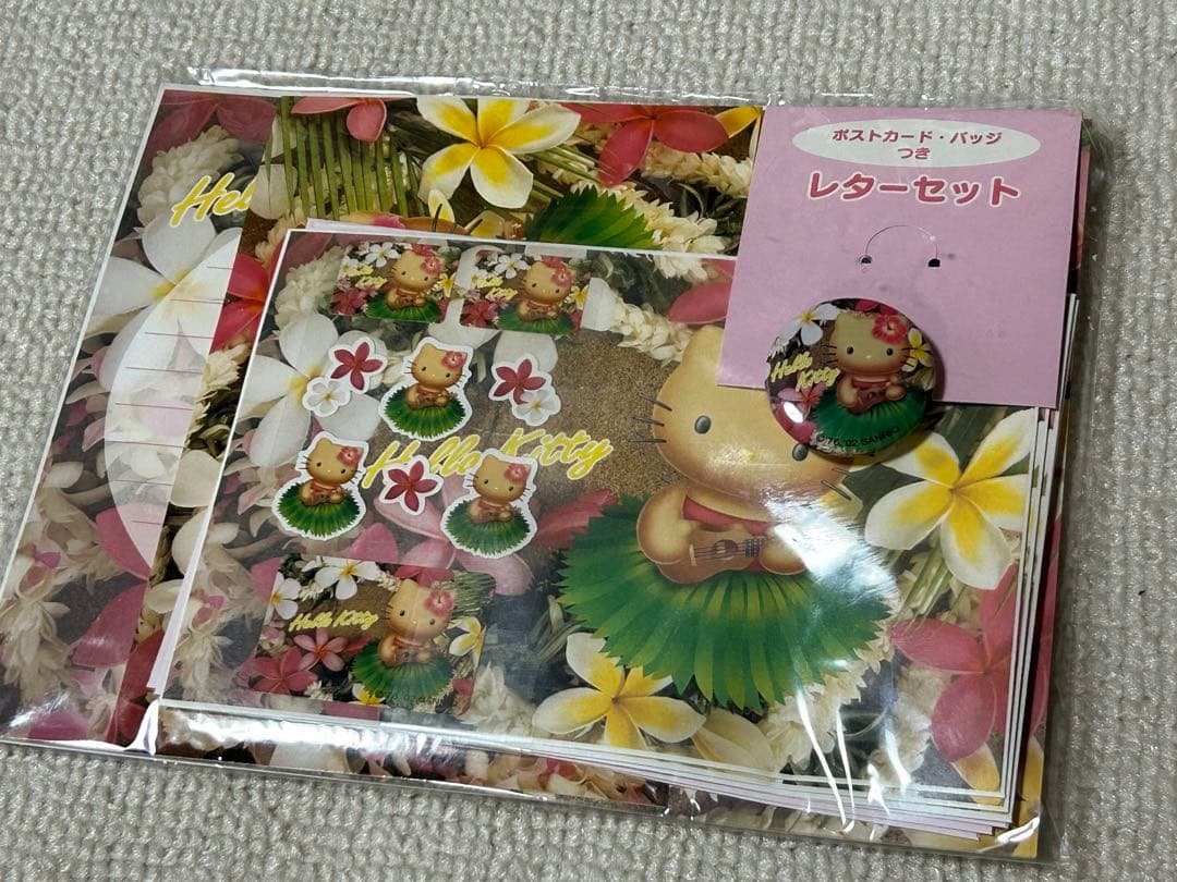 希少レア ハローキティ レターセット 日焼け ハワイ ハイビスカス 2002