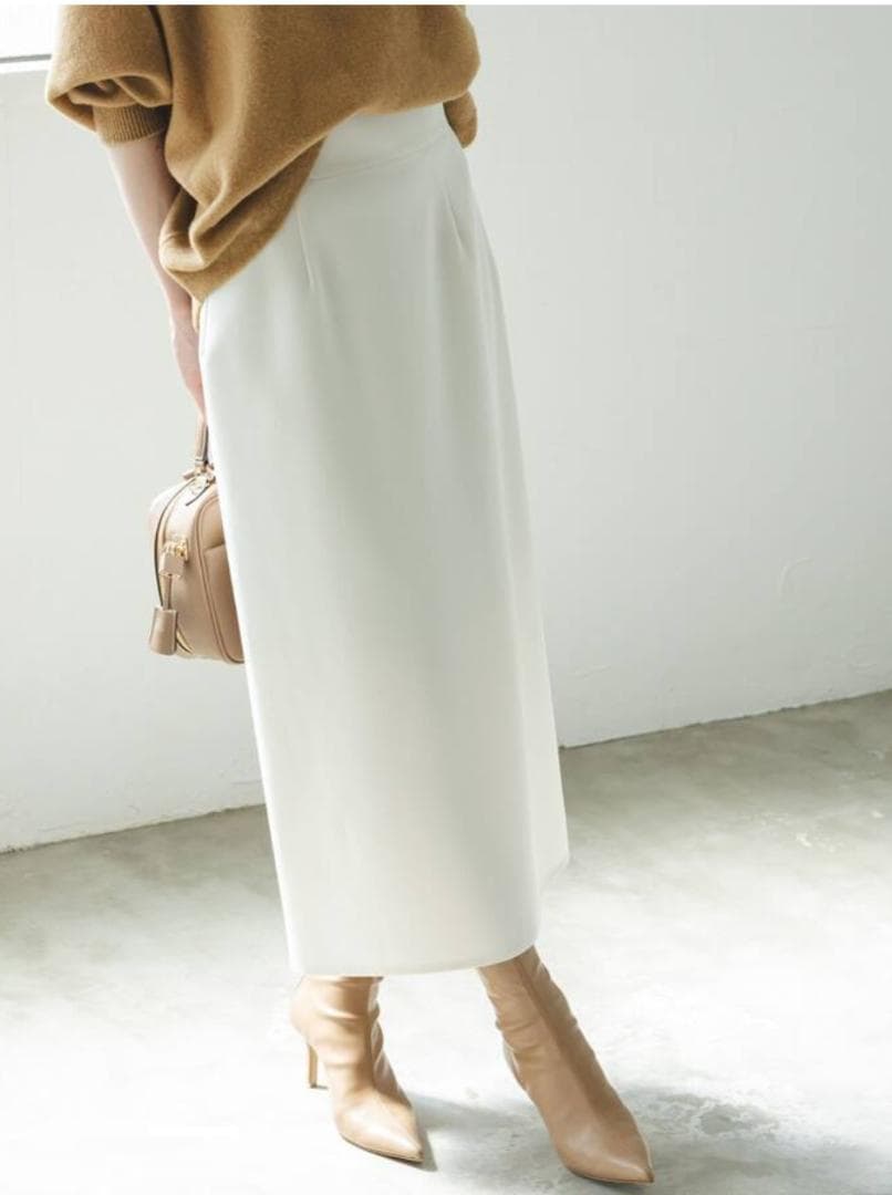 美品★NOBLE ノーブル ジャージーライクカラータイトスカート８