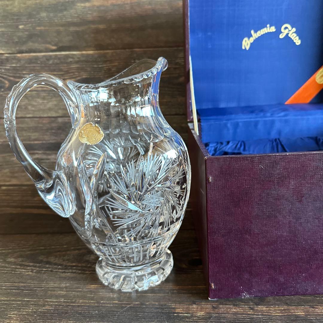 ボヘミア 水指し花瓶ボヘミアグラス