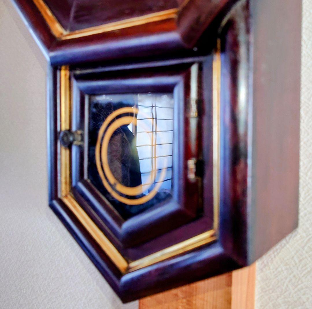 〈完動・美品〉米国Waterbury1874年　小型金筋八角ゼンマイ振り子時計