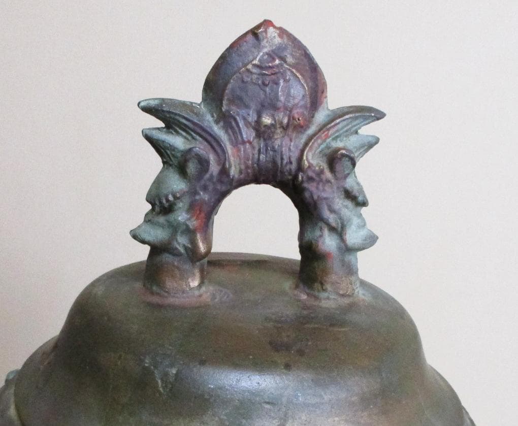 煎茶 銅 刻 梅紋 五郎三郎 在銘 銅瓶 時代物(K-LC756)