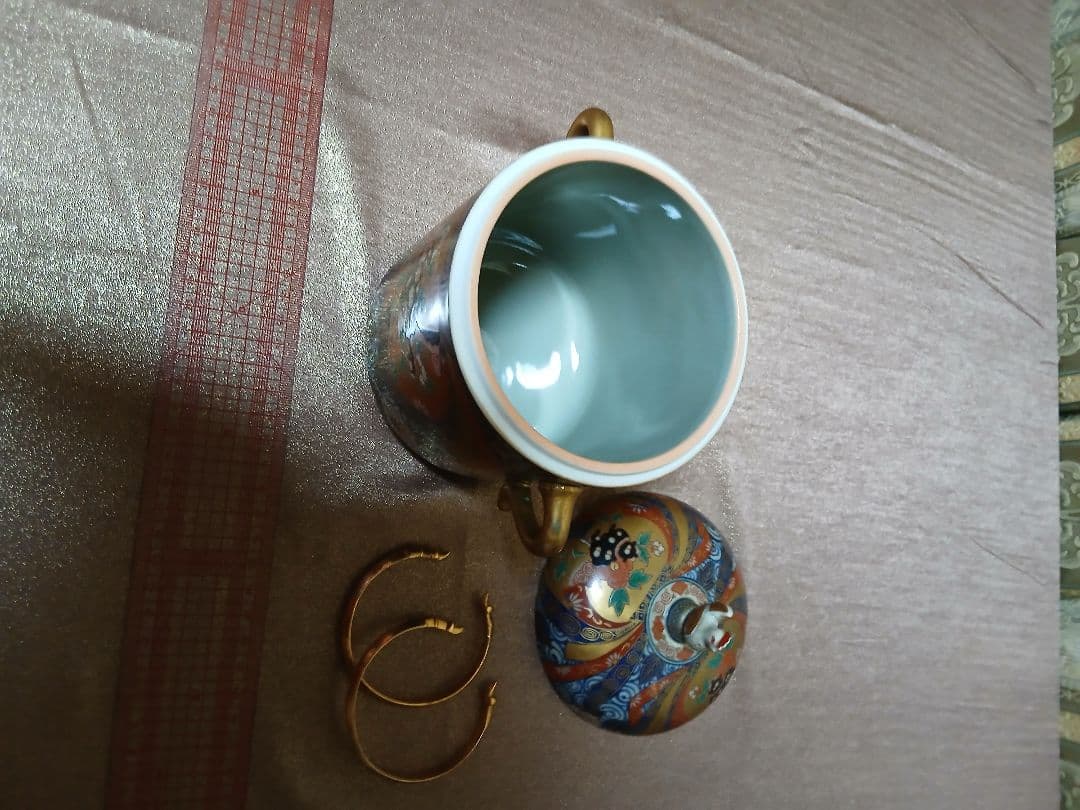 陶器製 菓子器・喰籠 鶏の蓋付き有田焼