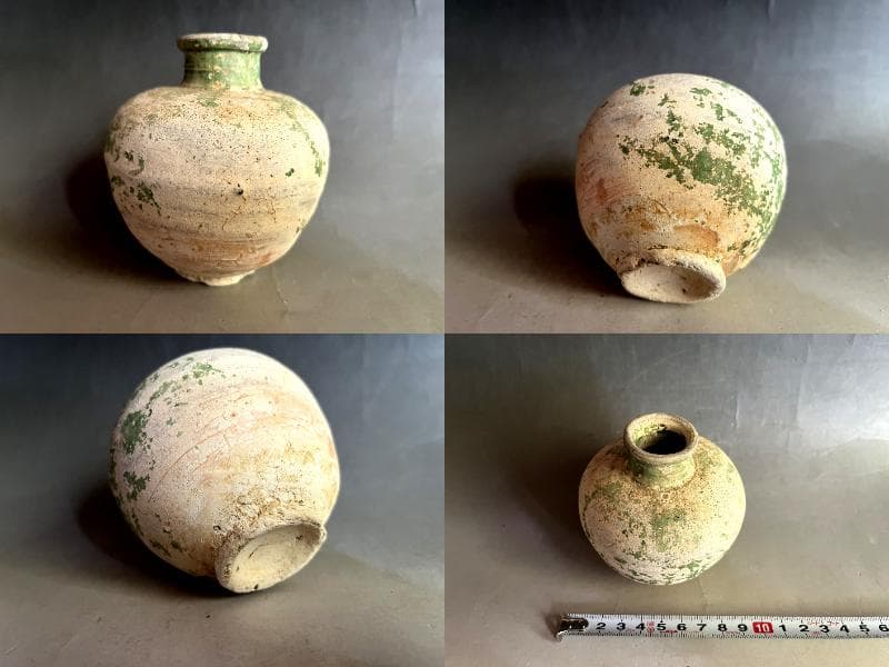 壺■緑釉 土器 須恵器 小壷 発掘品 古壺 時代物 古玩 漢代 時代物 骨董品■