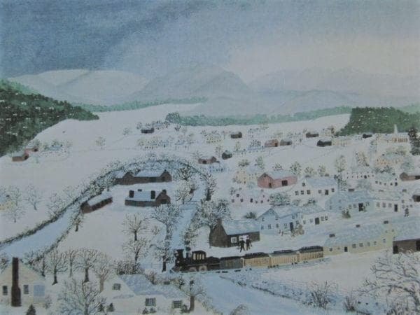グランマ・モーゼス、『フージック・フォールズ ニューヨーク州 冬』