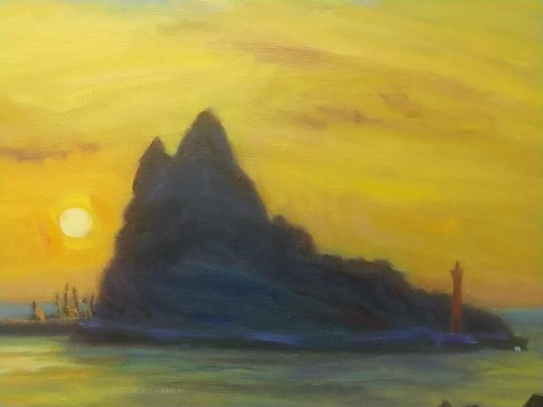 「ウトロ夕景」絵画 油絵 P10