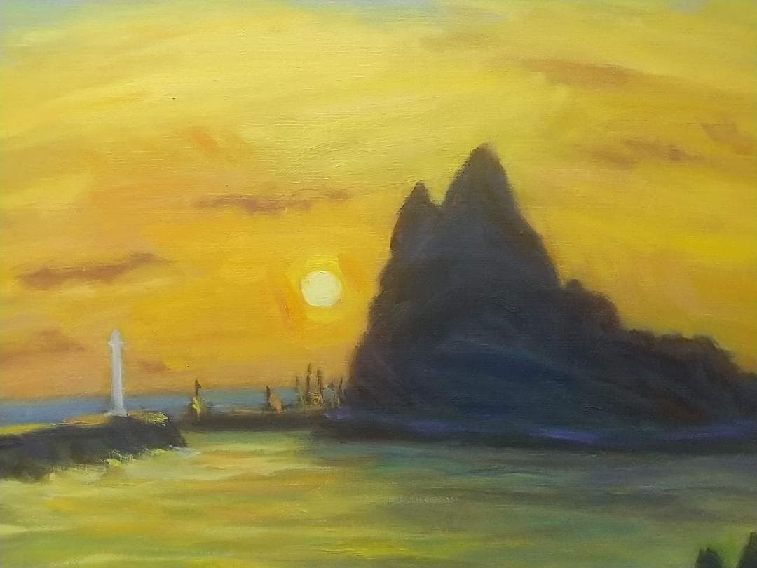 「ウトロ夕景」絵画 油絵 P10