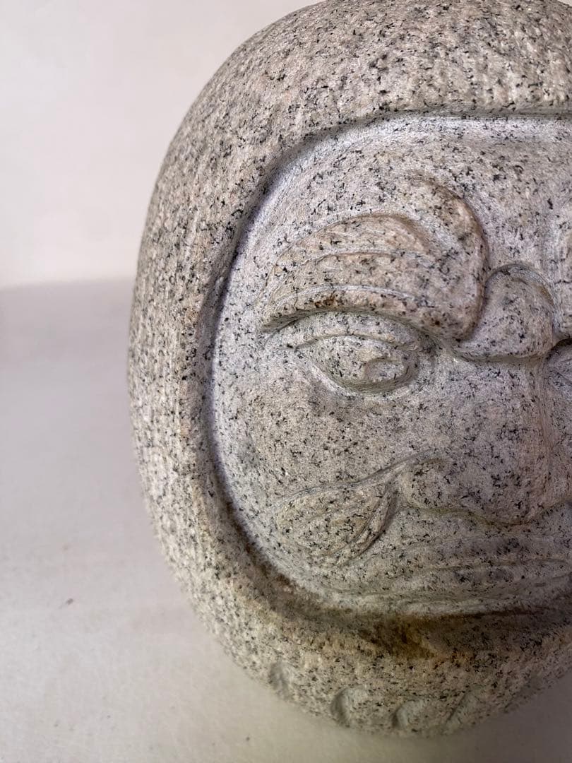 だるま石 御影石 達磨 だるま ダルマ 置物 彫刻 縁起物 骨董 オブジェ