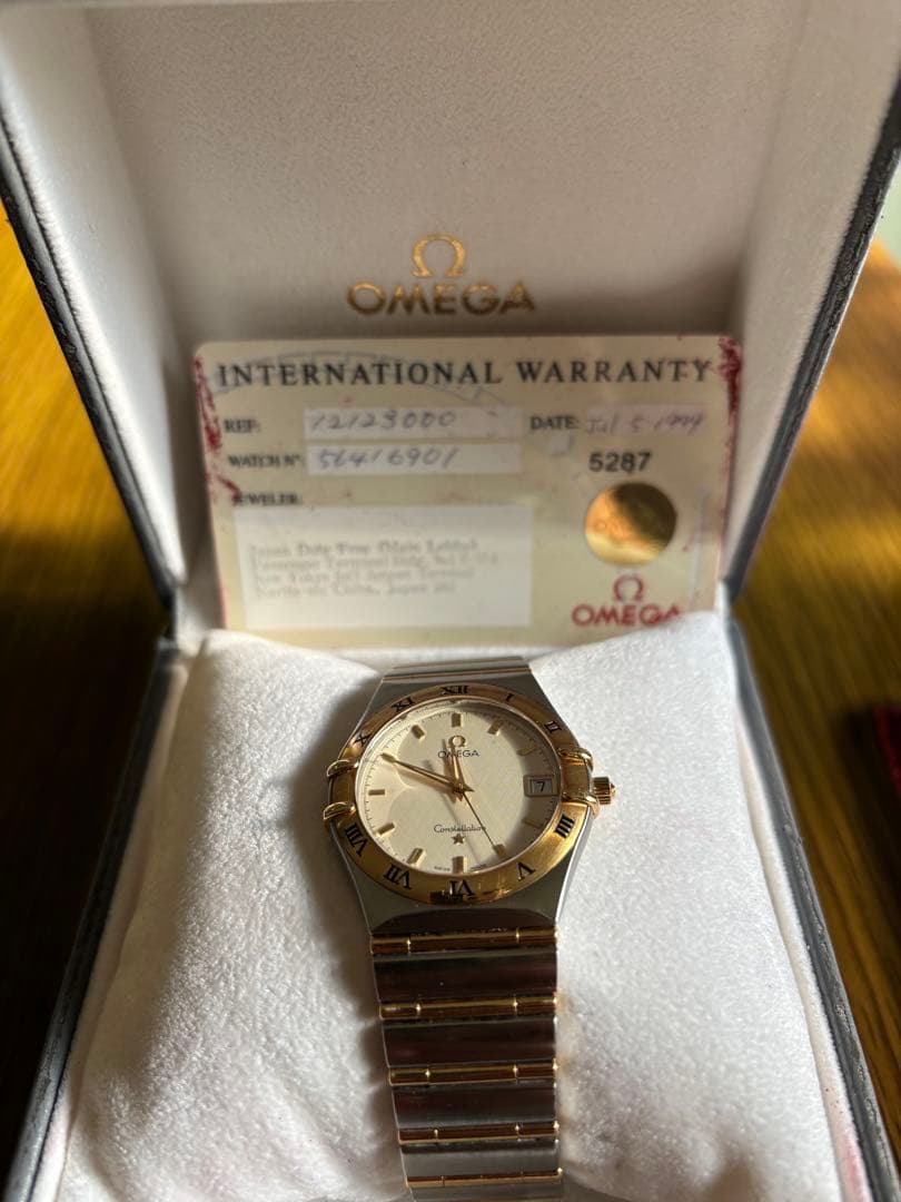 OMEGA クォーツ腕時計 ゴールド/シルバー18K