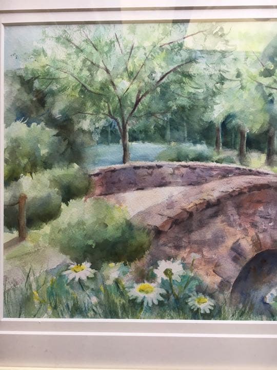 水彩画 出会い 風景画 スケッチ新緑原画癒し