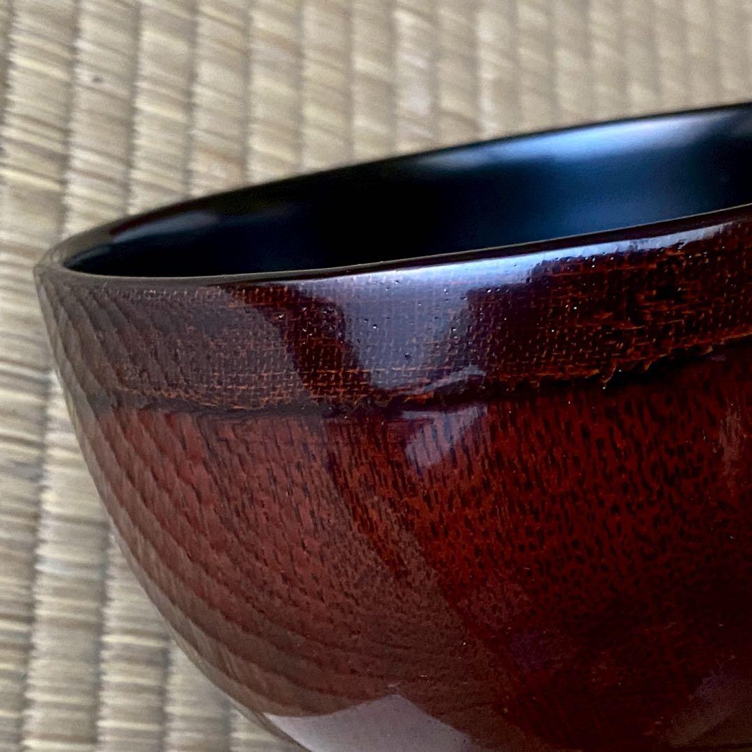 合鹿椀②未使用 輪島塗 けやき 木地呂 合鹿椀 布着せ 内黒