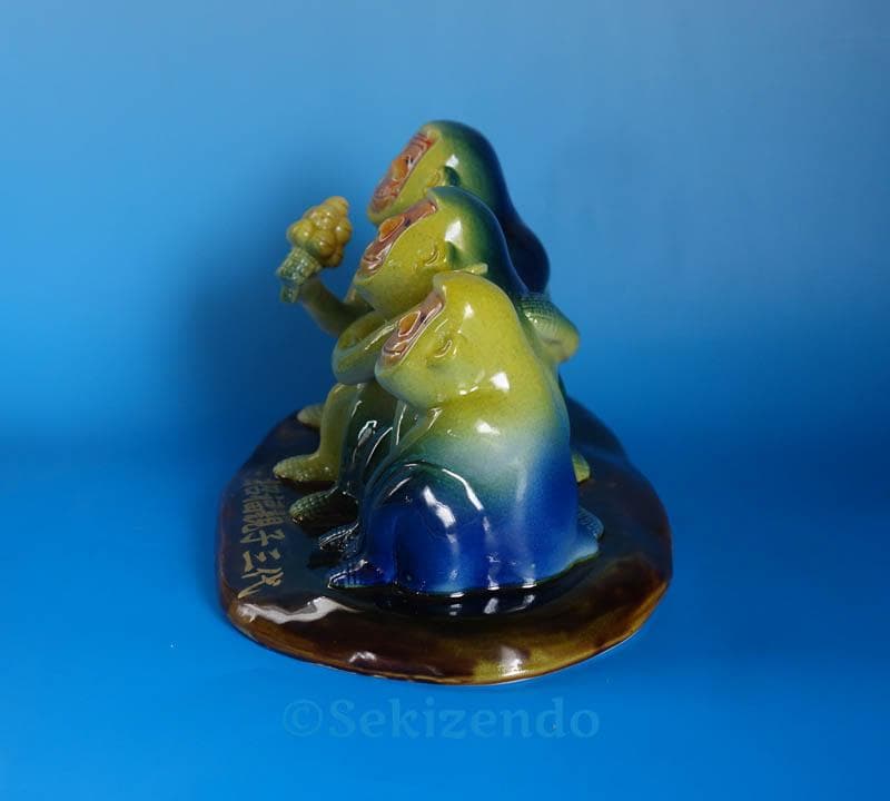 九谷焼 三代 徳田八十吉 猿 申 置物 共箱 文化勲章 2493