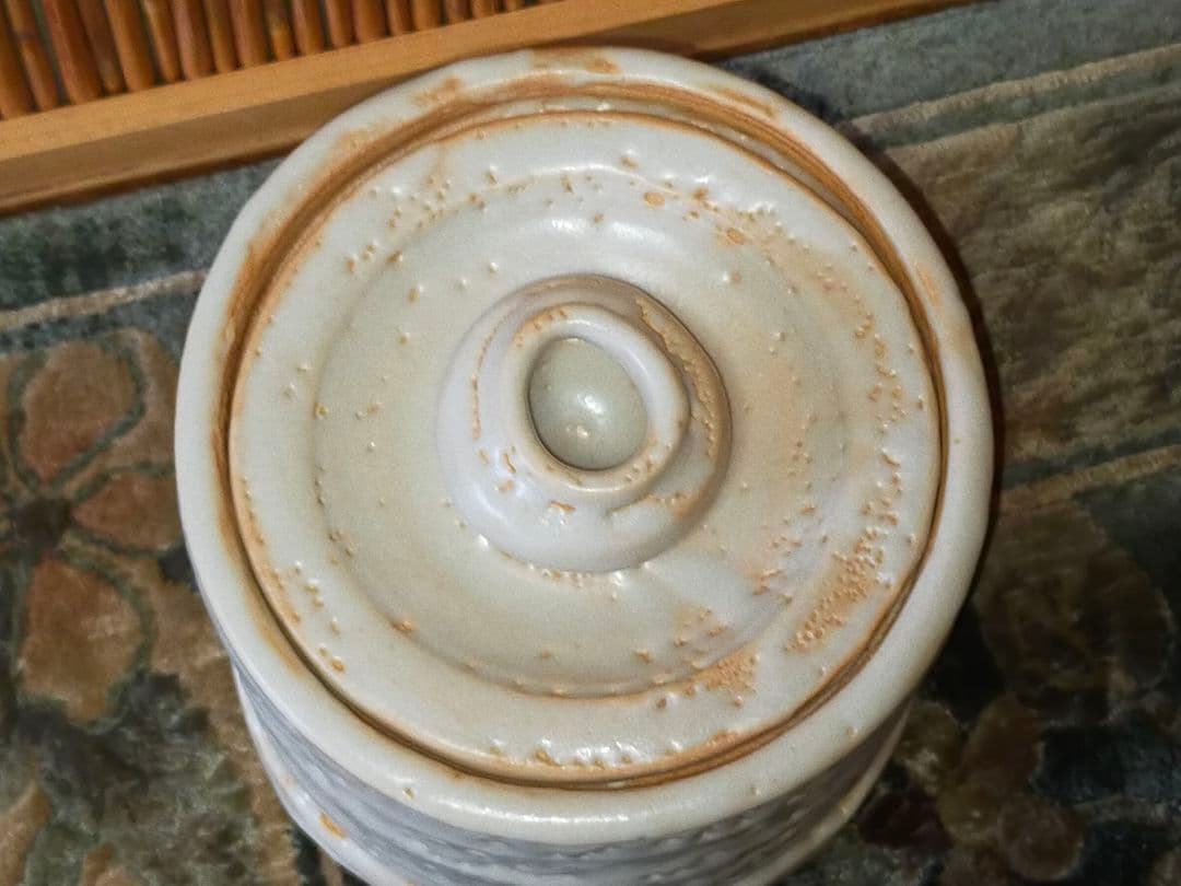 ♥美濃焼　各務周海　志野　水指　共箱付き　骨董品　古玩