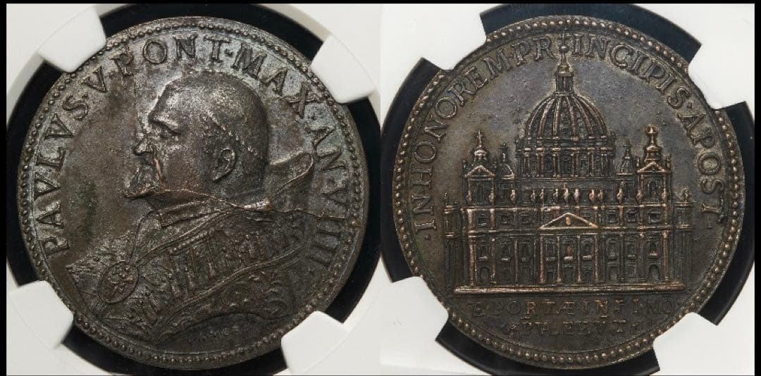 バシリカ大聖堂1613年 ブロンズメダル パウルス5世