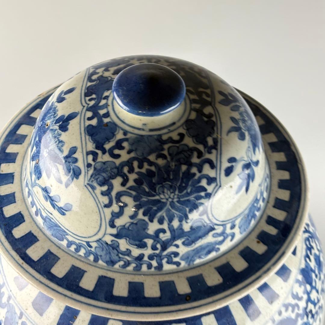 中国染付 花瓶 壺 高さ約50cm